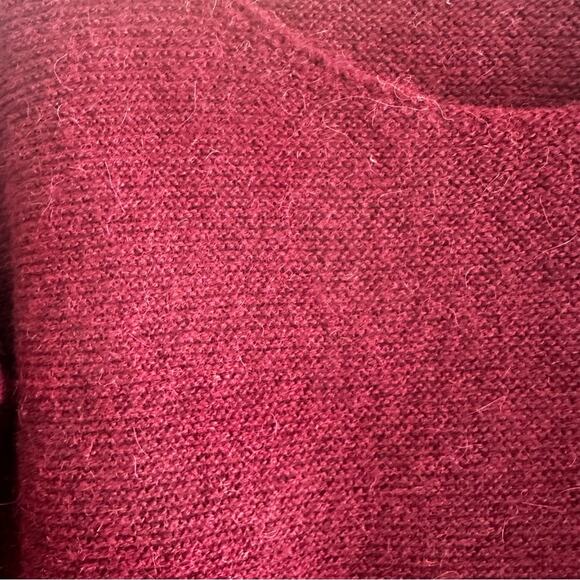 Peruvian Connection Maroon Scoop Neck Cropped Long sleeve Alpaca Sweater Small - Picture 8 of 12